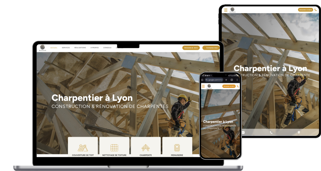 creation site site web artisan sur tablette smartphone et ordinateur